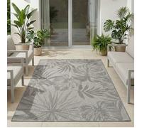 Carpetsale24 Tapis d'extérieur Gris 160x230 cm, résistant aux intempéries et aux UV, idéal pour la Cuisine, Le Balcon, la terrasse, Ainsi Que Le Salon et la Salle à Manger, Motif Palmier