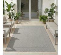 Carpetsale24 Tapis d'extérieur 280x370 cm Gris, motif de bordure de couleur unie, idéal pour la cuisine, le balcon, la terrasse