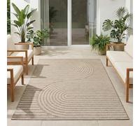 Carpetsale24 Tapis d'extérieur Beige 200x290 cm, résistant aux intempéries et aux UV, idéal pour la Cuisine, Le Balcon, la terrasse, Ainsi Que Le Salon et la Salle à Manger, Design bohème scandinave