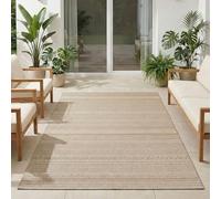 Carpetsale24 Tapis d'extérieur Beige 280x370 cm, résistant aux intempéries et aux UV, idéal pour la Cuisine, Le Balcon, la terrasse, Ainsi Que Le Salon et la Salle à Manger, Design bohème scandinave