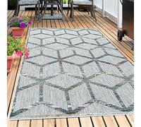 Carpetsale24 Tapis d'extérieur, Couleur Multicolore, Conception scandinave, 110810, Tapis Rectangle, Tapis pour terrasse-Balcon-Jardin ou Cuisine, 240 x 340 cm
