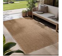 Carpetsale24 Tapis d'extérieur design géométrique effet jute 240x340 cm résistant & imperméable, idéal cuisine, balcon, terrasse