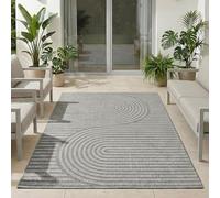 Carpetsale24 Tapis d'extérieur Gris 240x340 cm, résistant aux intempéries et aux UV, idéal pour la Cuisine, Le Balcon, la terrasse, Ainsi Que Le Salon et la Salle à Manger, Design bohème scandinave