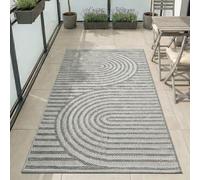Carpetsale24 Tapis d'extérieur Gris 80x150 cm, résistant aux intempéries et aux UV, idéal pour la Cuisine, Le Balcon, la terrasse, Ainsi Que Le Salon et la Salle à Manger, Design bohème scandinave