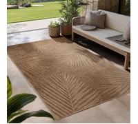 Carpetsale24 Tapis d'extérieur, motif palmiers, effet jute, 160x230 cm, résistant & imperméable - idéal salon, cuisine, terrasse