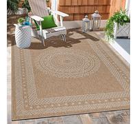Carpetsale24 Tapis d'extérieur Naturelle, Robuste au Look Naturel de Jute, résistant aux intempéries, Convient pour terrasse, Balcon, Jardin, Salon et Cuisine Tapis 120 x 170 cm