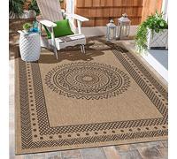 Carpetsale24 Tapis extérieur pour terrasse-balcon cuisine ou salon bordé Look Naturel de Jute Beige 160x230 cm