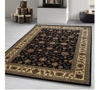 Carpetsale24 Tapis d'Orient Classique Noir 300x400 cm - Tissage Serré, Motifs Ornementaux et Floraux