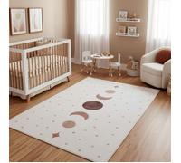 Carpetsale24 Tapis Enfant 160x230 cm Phases de la Lune Creme Design Boho Grand Tapis Chambre Enfant parfait grandes chambres enfant