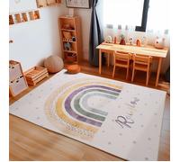 Carpetsale24 Tapis pour Enfants à Motif Arc-en-Ciel, Tapis Unisexe pour Chambre de bébé, Tapis Crème 160 x 230 cm