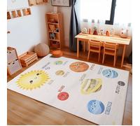 Carpetsale24 Tapis pour Enfants à Motif Planétaire, Unisexe pour la Chambre à Coucher, Beige 120 x 170 cm