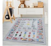 Carpetsale24 Tapis enfant tapis d'éveil Tapis d'apprentissage coloris gris 120x170 cm tapis chambre enfant tapis chambre bébé