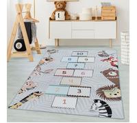 Carpetsale24 Tapis enfant tapis d'éveil tapis la marelle color gris 80x120 cm tapis chambre enfant tapis chambre bébé