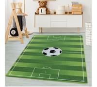 Carpetsale24 Tapis pour Enfants, Couleur Vert, Stade de Football, 105305, Tapis Rectangle, Tapis Chambre d'enfant Chambre bébé, 140 x 200 cm