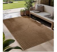 Carpetsale24 Tapis extérieur bohème, effet jute, 240x340 cm, robuste imperméable, facile à entretenir, idéal salon, cuisine, balcon