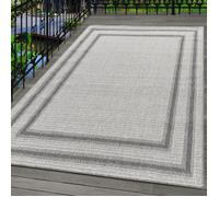 Carpetsale24 Tapis Extérieur crème 160x230 cm Motif de Bordure Imperméable, Terrasses, Balcons, Cuisines, Salons et Jardins