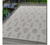 Carpetsale24 Tapis Extérieur gris 240x340 cm Tapis plat moderne imperméabiliser balcons, patios, cuisines, salons et jardins