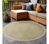Carpetsale24 Tapis extérieur rond, résistant aux intempéries, imperméable, 200 cm - vert - Tapis de cuisine en tissu plat, unicolore - Pour balcon, terrasse et jardin
