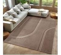 Carpetsale24 Tapis grand format 160x230 cm, style boho beige, effet 3D, lavable, doux, pour grand salon ou chambre