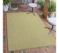 Carpetsale24 Tapis Intérieur & Extérieur Résistant aux Intempéries 200x300 (200 x 290 cm) Vert - Tapis de Balcon, Aspect Sisal et Jute Monochrome - Tapis Cuisine, Lavable Camping Jardin Patio