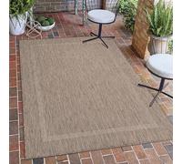 Carpetsale24 Tapis Intérieur & Extérieur Résistant aux Intempéries 60 x 100 cm Brun - Tapis de Balcon, Aspect Sisal et Jute Unicolor - Monochrome - Tapis Cuisine, Lavable Camping Jardin Patio