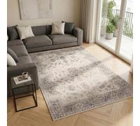 Carpetsale24 Tapis Lavable Beige 240x340 cm Vintage Tapis Grande Taille pour Grand Salon Salle à Manger Espace Ouvert Design Oriental Poils Courts Facile d Entretien