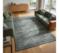 Carpetsale24 Tapis Lavable Vert 120x170 cm Vintage Tapis Salon Moderne pour Salon Chambre Enfant Design Oriental Poils Courts Facile d Entretien Lavable en Machine