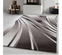 Carpetsale24 Tapis moderne à poils ras, tendance Marron Tapis 240x340 cm conception de vagues abstraites, tapis moelleux