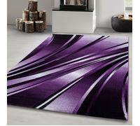 Carpetsale24 Tapis moderne à poils ras, tendance Violet Tapis 240x340 cm conception de vagues abstraites, tapis moelleux