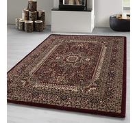 Carpetsale24 Tapis oriental - 80 x 150 cm - Rouge - Poils courts et facile d'entretien - Motif classique - Tapis de couloir vintage pour chambre à coucher ou chambre d'amis