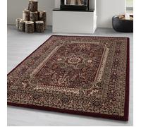 Carpetsale24 Tapis oriental 120 x 170 cm Rouge Poils courts Look vintage Accessoire d'intérieur facile d'entretien Motif classique