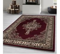 Carpetsale24 Tapis Oriental Rouge à Poil Court 80x150 cm - Design Classique et Motifs Floraux