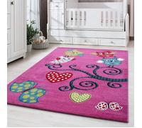 Carpetsale24 Tapis pour Chambre d'Enfant et de Bébé modèle de hibou mignon Couleur Violette 120x170 cm