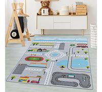 Carpetsale24 Tapis pour enfant gris - 160 x 230 cm - Moderne - Antidérapant - Lavable - Facile d'entretien - Extra doux et hypoallergénique - Pour chambre d'enfant garçon et fille