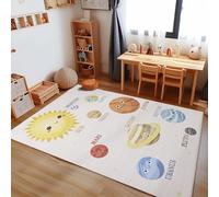 Carpetsale24 Tapis pour Enfants à Motif Planétaire, Unisexe pour la Chambre à Coucher, Beige 120 x 170 cm