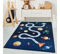 Carpetsale24 Tapis pour Enfants, Couleur Marine, Conception de l'espace Extra-atmosphérique, 105296, Tapis Coureur, Tapis Chambre d'enfant Chambre bébé, 80 x 120 cm