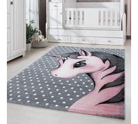Carpetsale24 Tapis pour Enfants, Couleur Rose, Conception de Licorne, 112889, Tapis Rectangle, Tapis Chambre d'enfant Chambre bébé, 140 x 200 cm