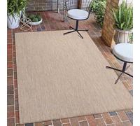 Carpetsale24 Tapis pour l'intérieur et l'extérieur, résistant aux intempéries, 60 x 100 cm, aspect sisal, beige, lavable, imperméable, facile d'entretien et à tissage plat, idéal pour balcon, jardin
