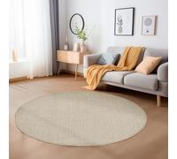 Carpetsale24 Tapis Robuste et Moderne en Boucles Mêlées, Taille: 200 cm Rond, Couleur: Beige