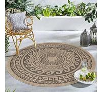 Carpetsale24 Rond Tapis Extérieur La nature 120 cm Rond vintage motif Résistant aux Imperméable Tapis Cuisine, Balcon