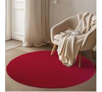 Carpetsale24 Tapis Rond Rouge 160 cm Lavable, Rond, Antidérapant et Doux, tapis uni Salon et Chambre
