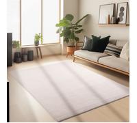 Carpetsale24 Tapis salon 120x170 cm Beige Uni moderne et moelleux à poil court, avec sous-couche antidérapante, lavable