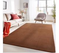 Carpetsale24 Tapis salon 240x340 cm Marron Uni moderne et moelleux à poil court, avec sous-couche antidérapante, lavable