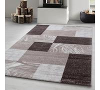 Carpetsale24 tapis Salon et Chambre Brun - 300x400 (280 x 370 cm) - Conception Abstraite à Carreaux Doux et Moelleux