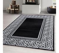 Carpetsale24 tapis Salon Moderne et Chambre Noir-7 140 x 200 cm - Conception de Méandre Doux et Moelleux - Tapis Cuisine Moquette Salle de Sejour