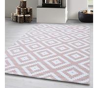 Carpetsale24 Tapis Salon Moderne Tapis Chambre Rose-2 120 x 170 cm - Tapis à Poils Courts, a Poil Ras, Conception géométrique Doux et Moelleux - Tapis Cuisine Moquette Salle de Sejour