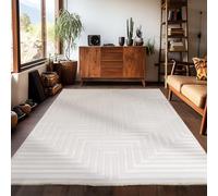 Carpetsale24 Tapis Salon Nature-1 140 x 200 cm Effet 3D Style Scandinave, Conception Géométrique Doux et Moelleux