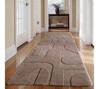 Carpetsale24 Tapis Scandinave Boho, Beige Uni 80x150 cm, Doux et Facile d'Entretien, Lavable, Effet 3D, Petit Tapis pour Salon & Chambre à Coucher