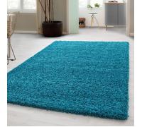 Carpetsale24 Uni Tapis de Salon Shaggy Uni Tapis Turquoise 140x200 cm Chambre Tapis Poil Long Moelleux et Doux