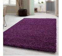 Carpetsale24 Uni Tapis de Salon Shaggy Uni Tapis Violet 140x200 cm Chambre Tapis Poil Long Moelleux et Doux